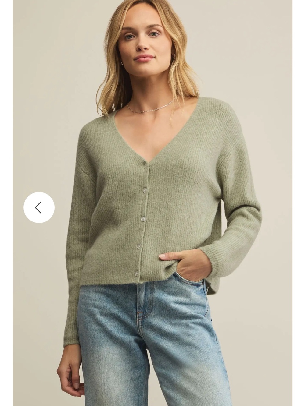 Z Supply Sage Green V-Neck Button Cardigan - Never worn